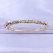 Multi Shape Sparkling White Cubic Zirconia Bangle Bracelet