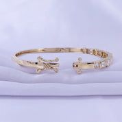 Multi Shape Sparkling White Cubic Zirconia Bangle Bracelet