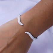 Lab Created Moissanite Open Cuff Bangle Bracelet