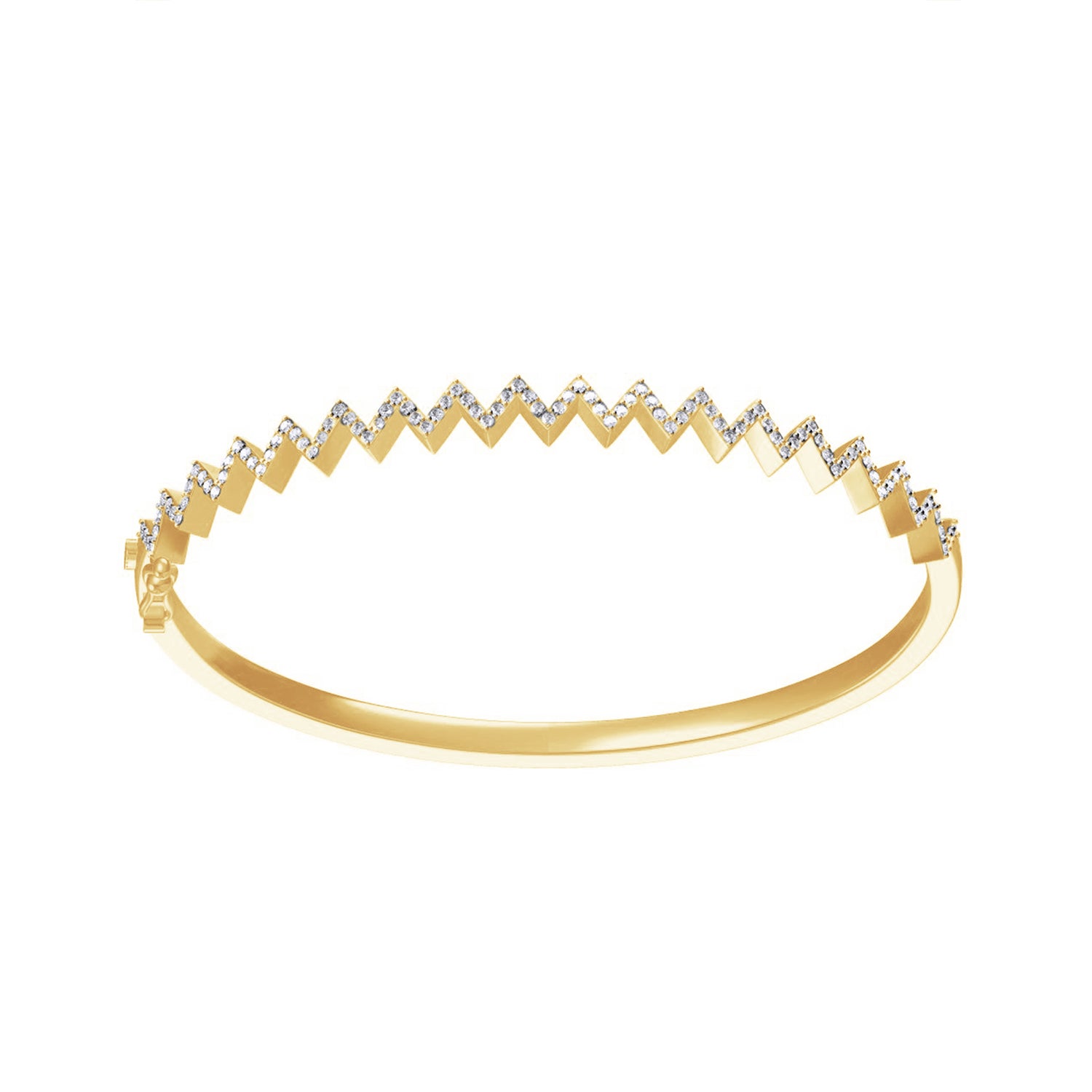 Zig Zag Classic Bangle Bracelets Lab Created Moissanite