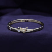 Round Shape 0.50 Carat Lab Created Moissanite Bangle Bracelet