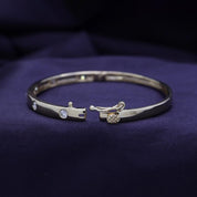 Round Shape 0.50 Carat Lab Created Moissanite Bangle Bracelet