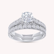 2 Carat Lab Grown Diamond Bridal Ring Set for Women