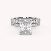 Radiant and Round IGI Certified Lab Grown Diamond Bridal Set Ring