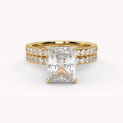Radiant and Round IGI Certified Lab Grown Diamond Bridal Set Ring