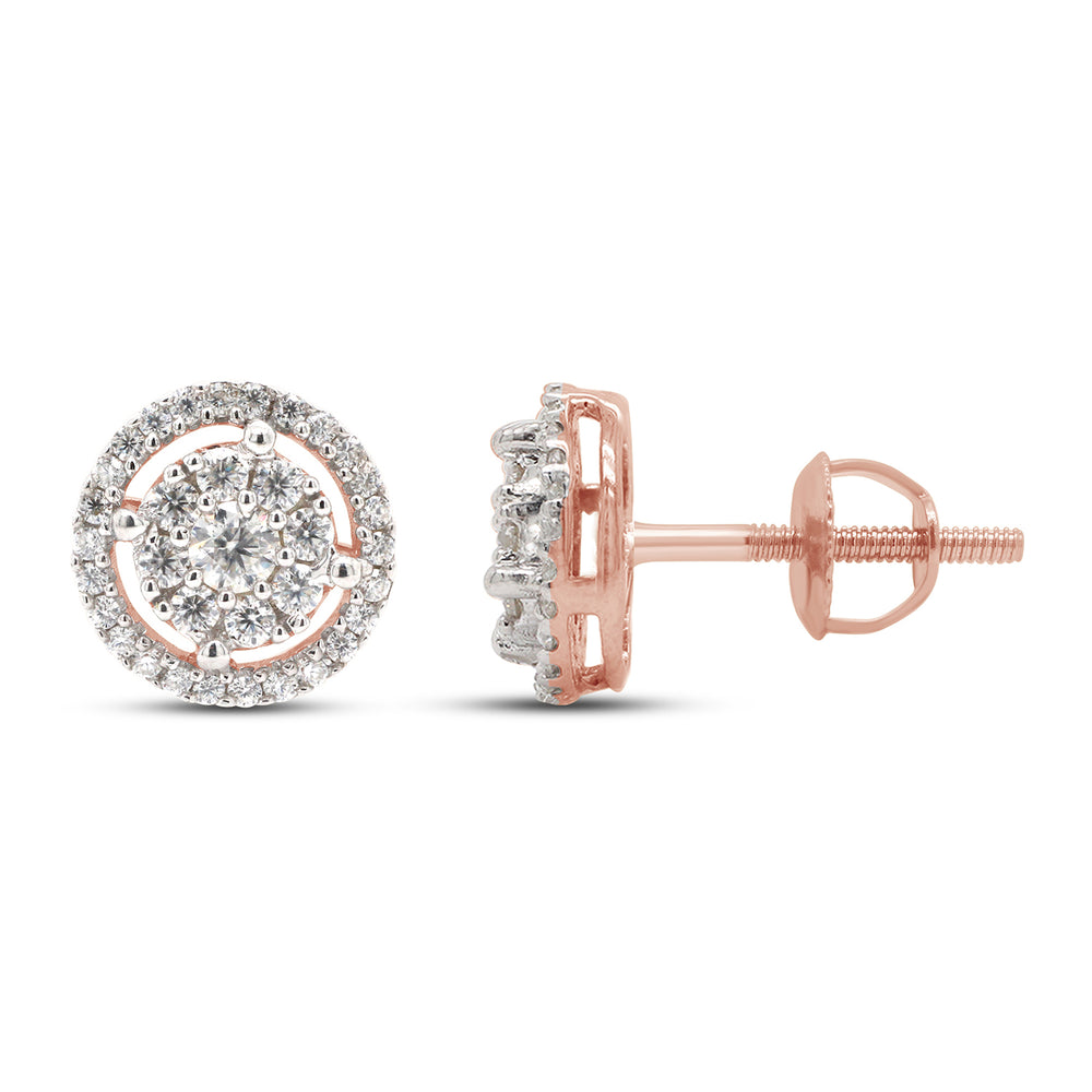 
                      
                        1/2 Carat Round Cut Lab Created Moissanite Diamond Halo Stud Earrings In 10K Or 14K Solid Gold (0.50 Cttw)
                      
                    