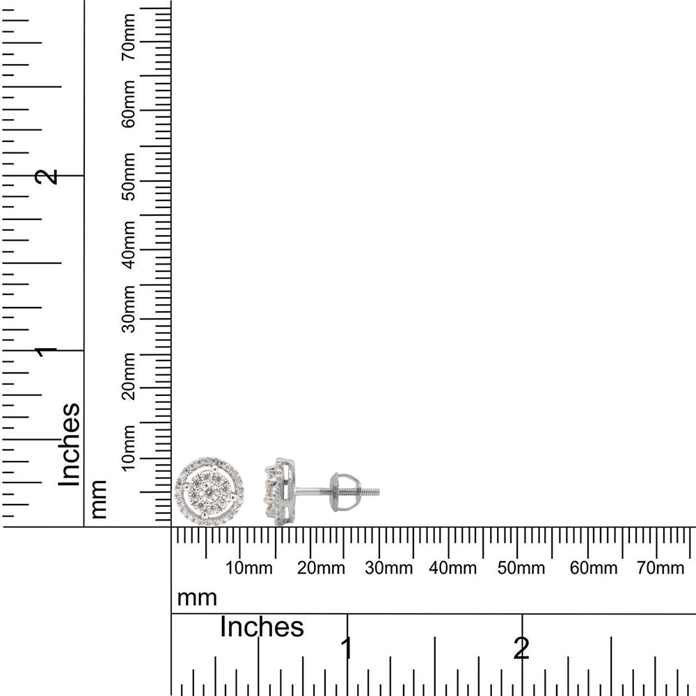 
                      
                        1/2 Carat Round Cut Lab Created Moissanite Diamond Halo Stud Earrings In 10K Or 14K Solid Gold (0.50 Cttw)
                      
                    