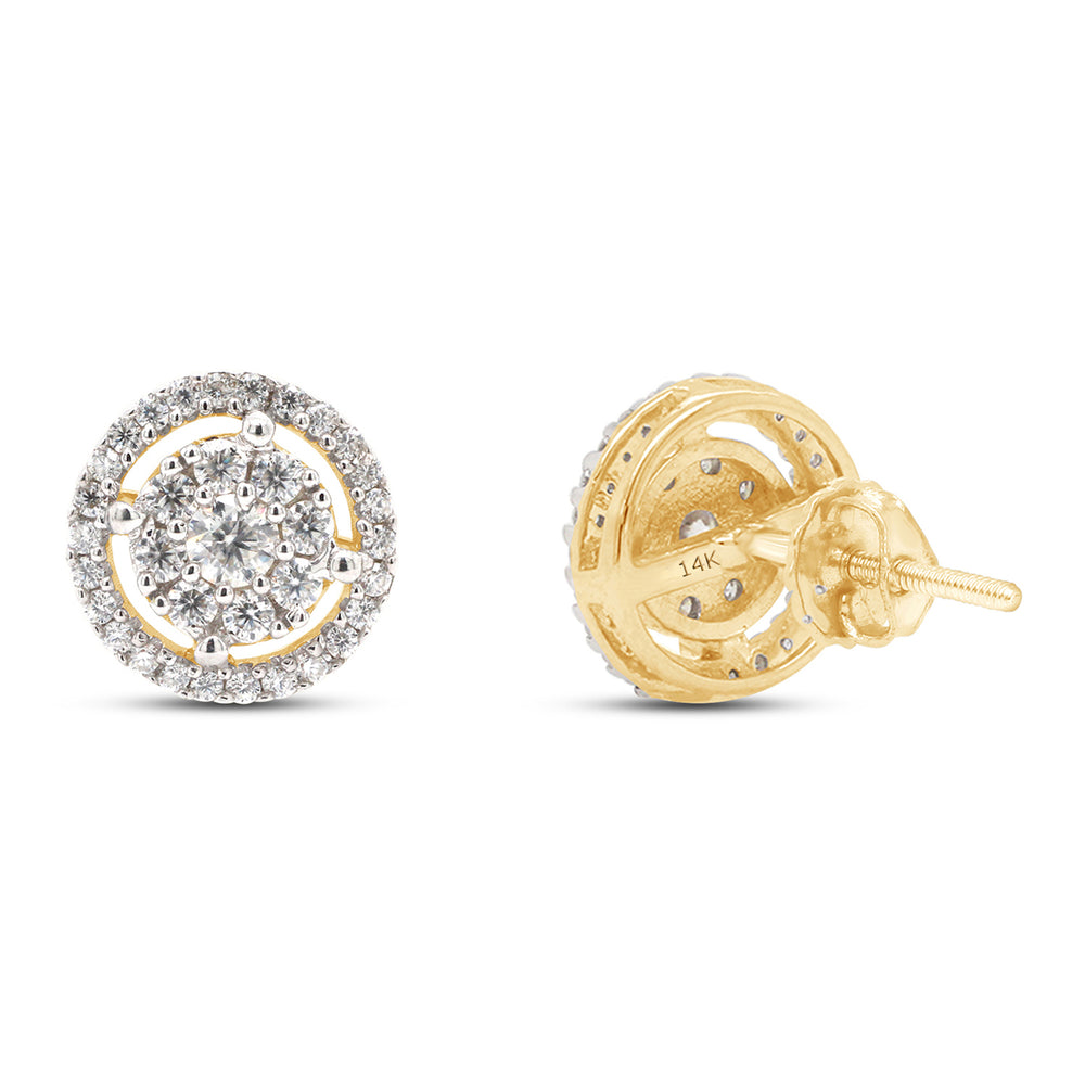 
                      
                        1/2 Carat Round Cut Lab Created Moissanite Diamond Halo Stud Earrings In 10K Or 14K Solid Gold (0.50 Cttw)
                      
                    