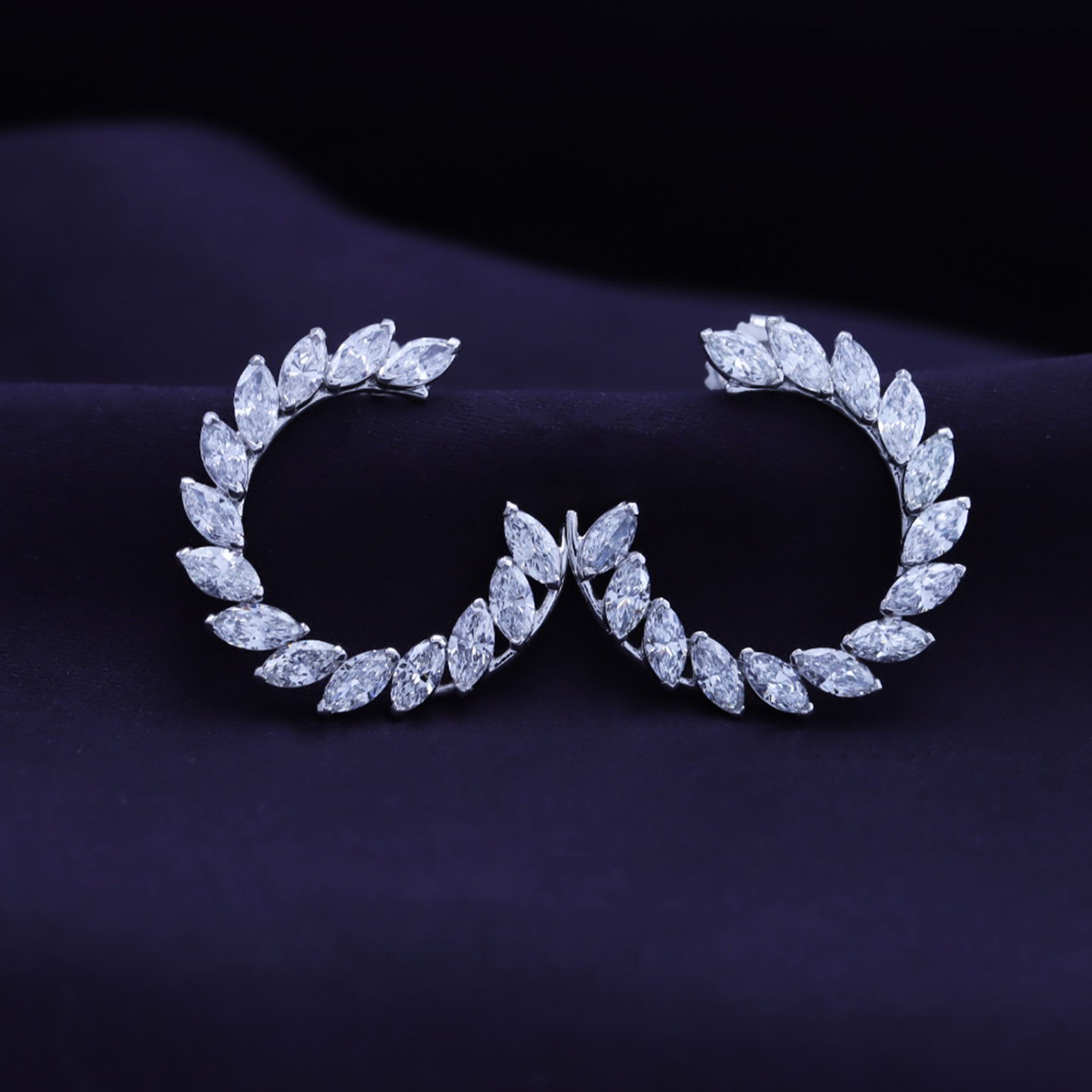 Marquise Shape 3.10 Carat Lab Created Moissanite Stud Earrings