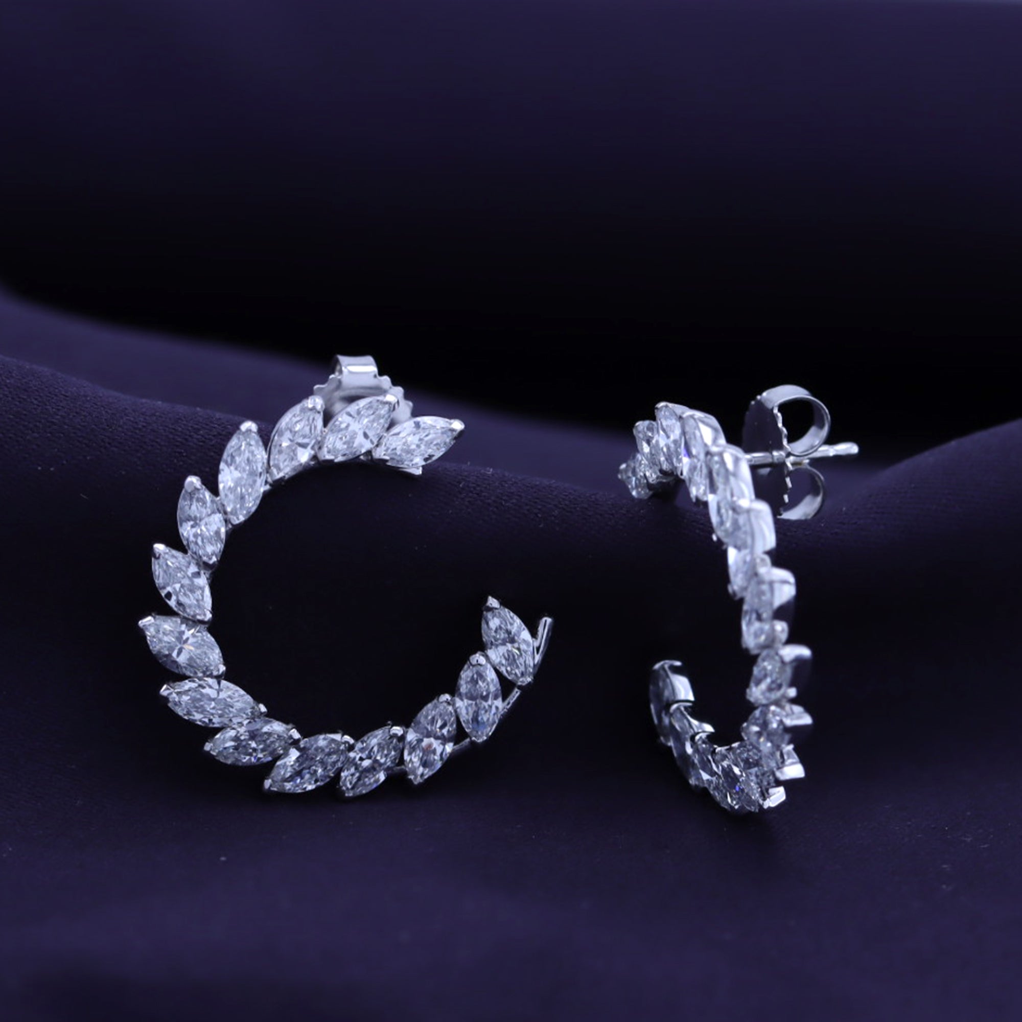 Marquise Shape 3.10 Carat Lab Grown Diamond Stud Earrings