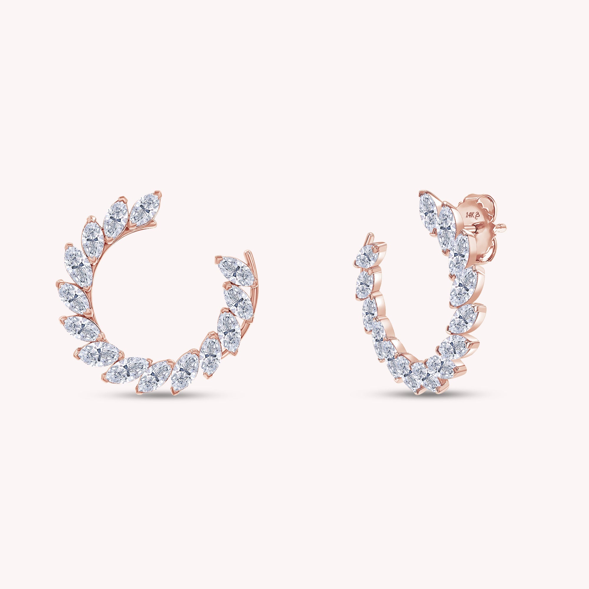 Marquise Shape 3.10 Carat Lab Created Moissanite Stud Earrings