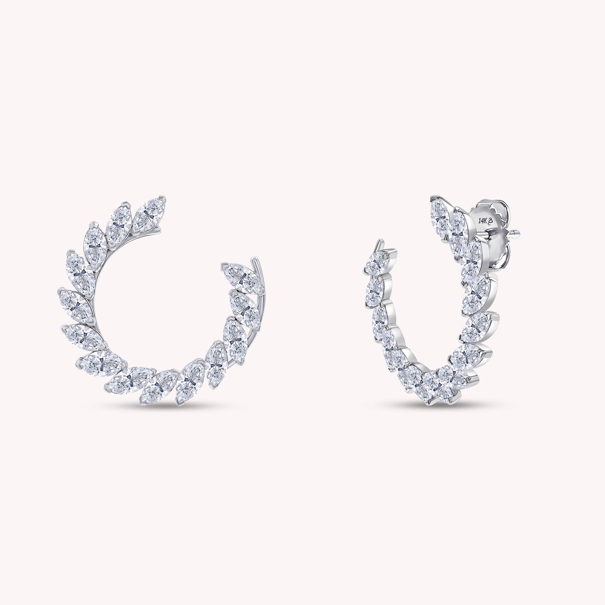 Marquise Shape 3.10 Carat Lab Grown Diamond Stud Earrings