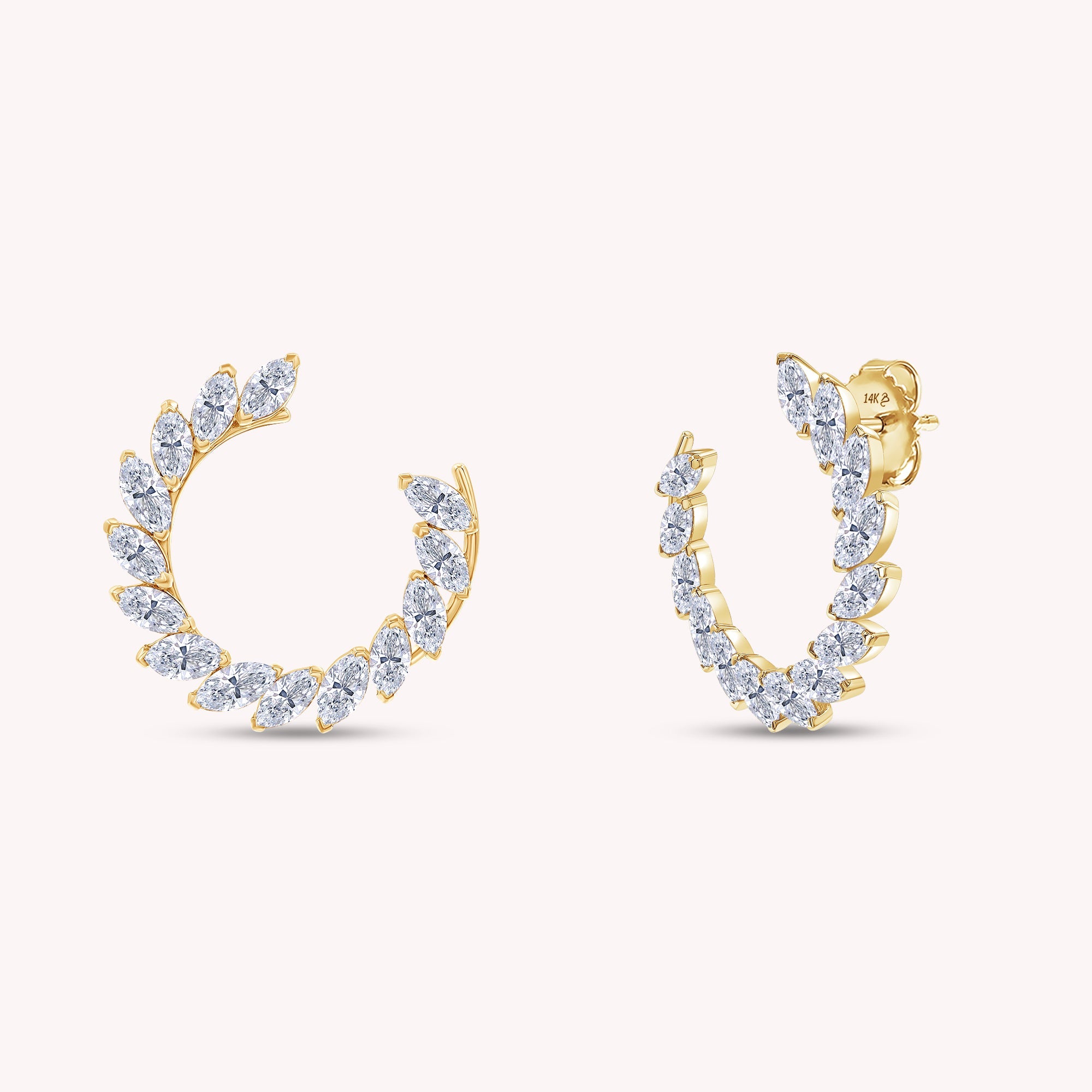 Marquise Shape 3.10 Carat Lab Grown Diamond Stud Earrings