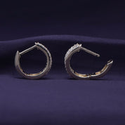 Round and Baguette 0.50 Carat Lab Grown Diamond Huggie Hoop Earrings for women