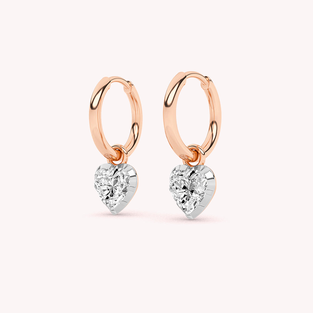 Lois Dancing Heart Hoop Earrings