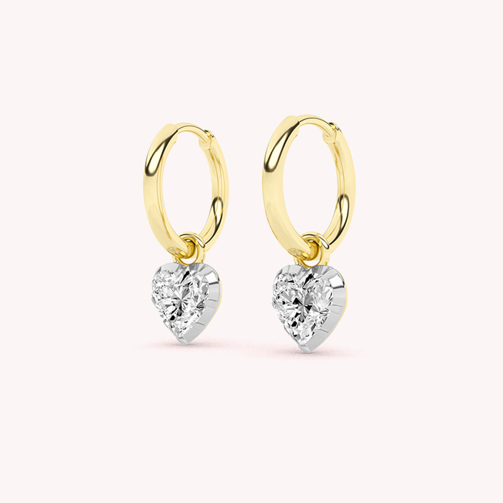 Lois Dancing Heart Hoop Earrings