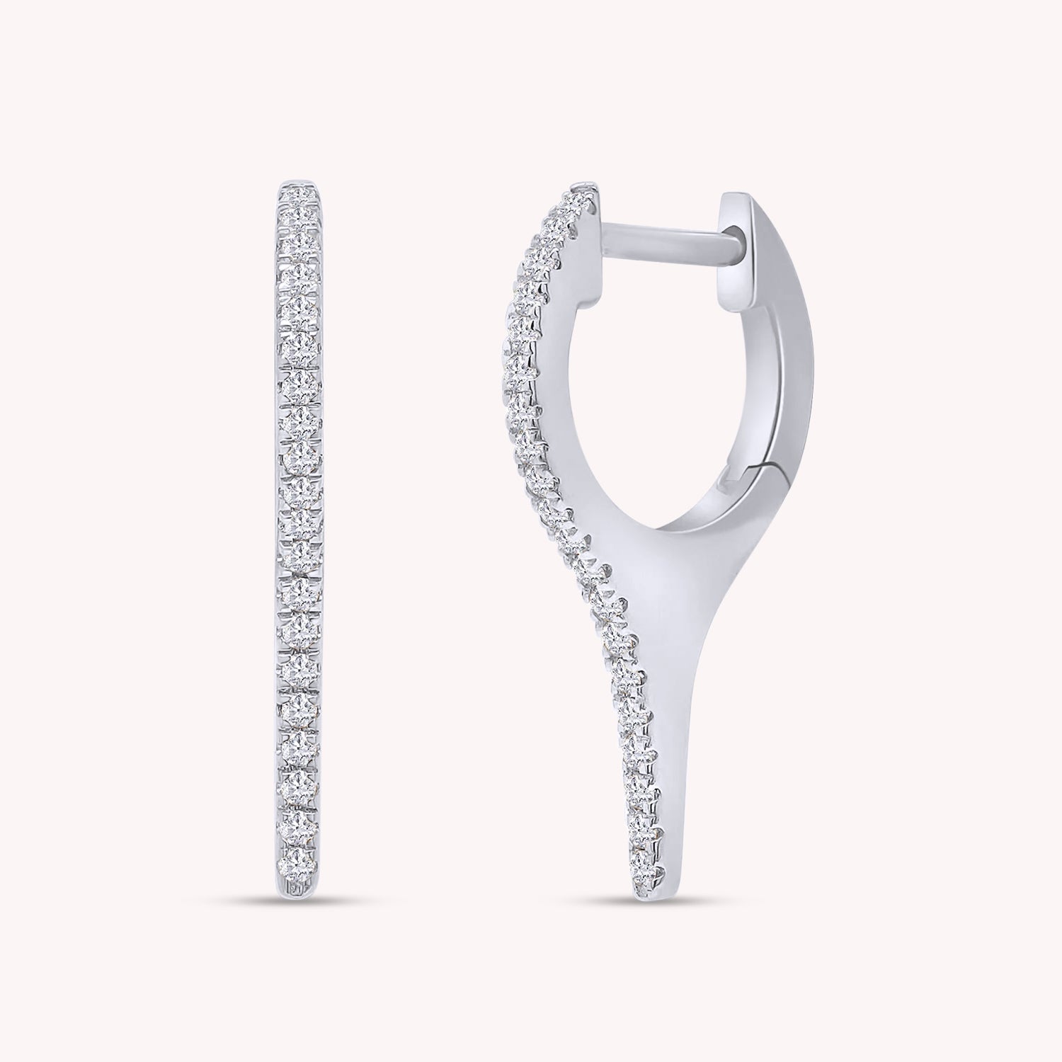 Dagger Drop Hoop Earrings Lab Created Moissanite