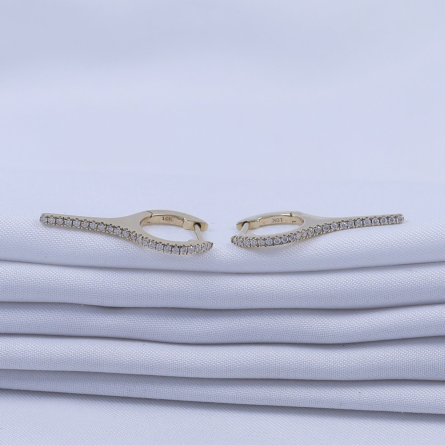 Dagger Drop Hoop Earrings Lab Created Moissanite (Height 21.50 MM & Width 10.90 MM)