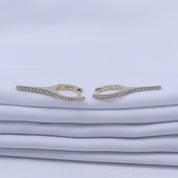 Dagger Drop Hoop Earrings Lab Created Moissanite (Height 21.50 MM & Width 10.90 MM)