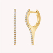 Dagger Drop Hoop Earrings Lab Created Moissanite