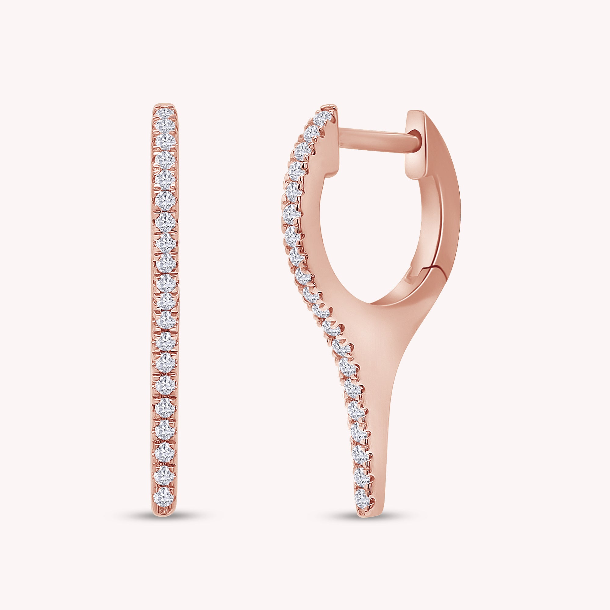 Dagger Drop Hoop Earrings Lab Created Moissanite