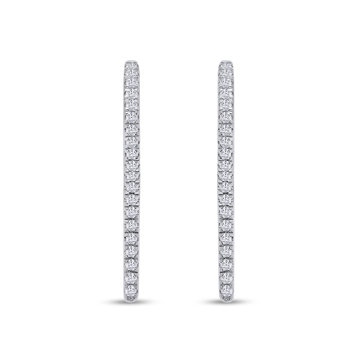 Dagger Drop Hoop Moissanite Earrings (Height 19.50 MM & Width 10.90 MM)