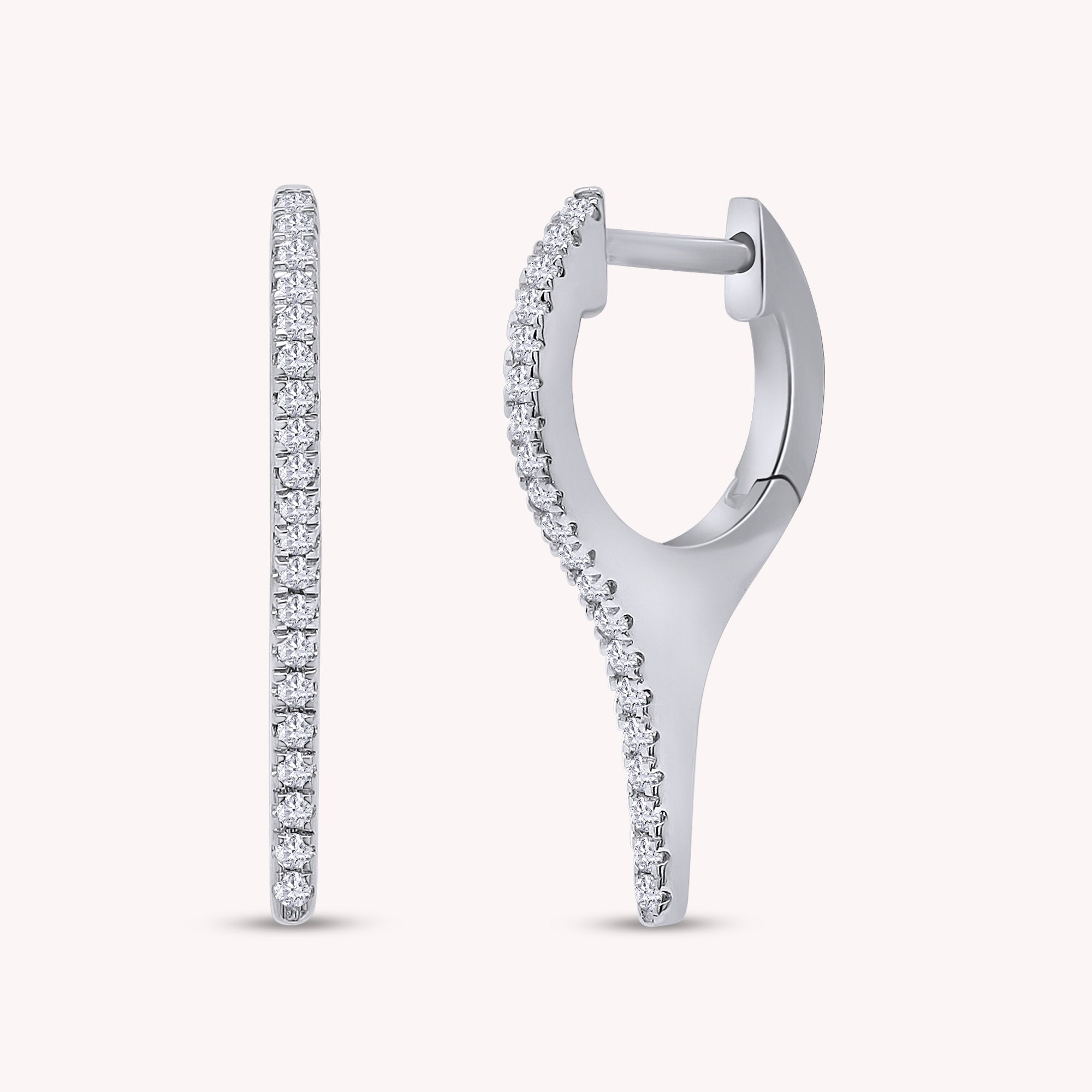 Dagger Drop Hoop Earrings Lab Created Moissanite