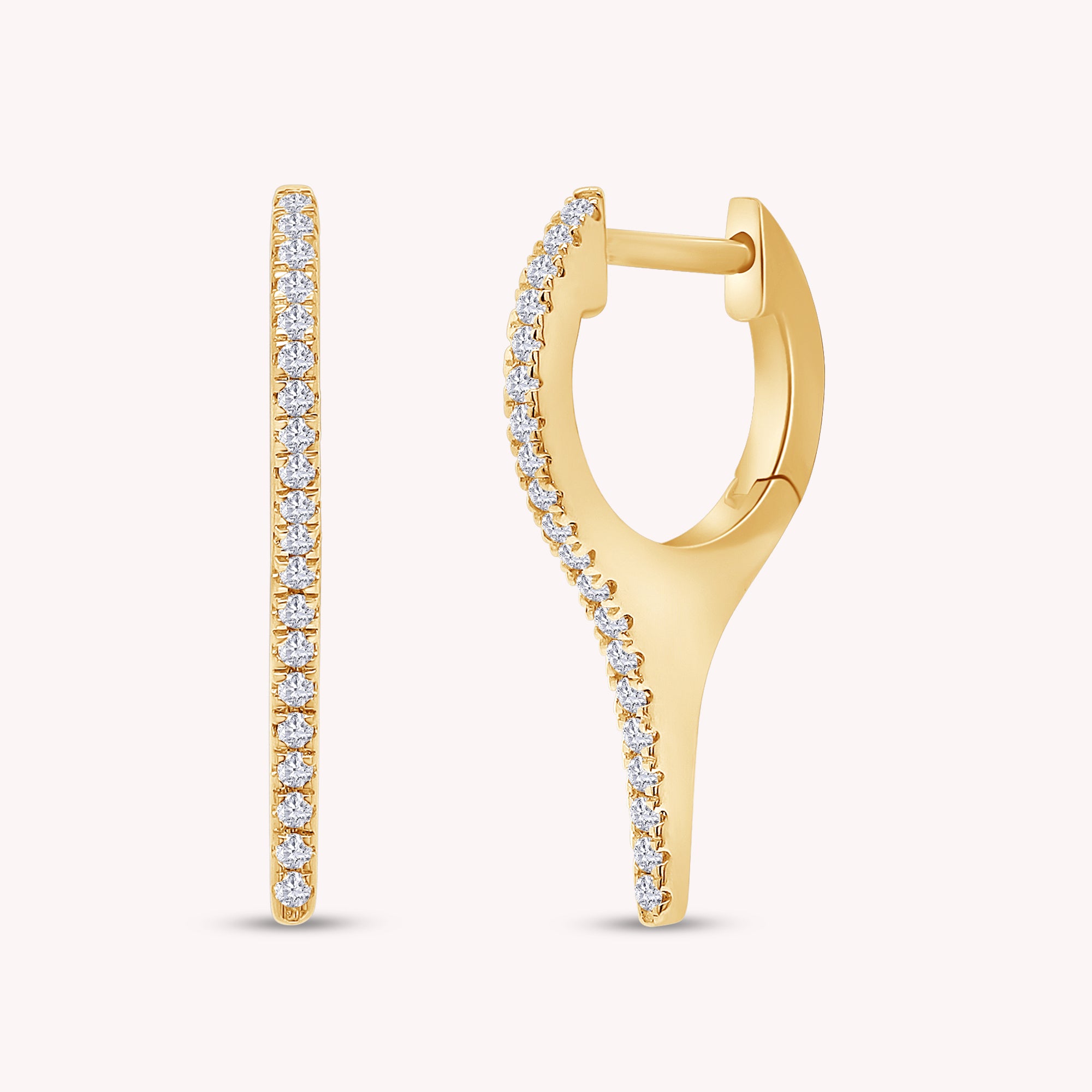 Dagger Drop Hoop Earrings Lab Created Moissanite