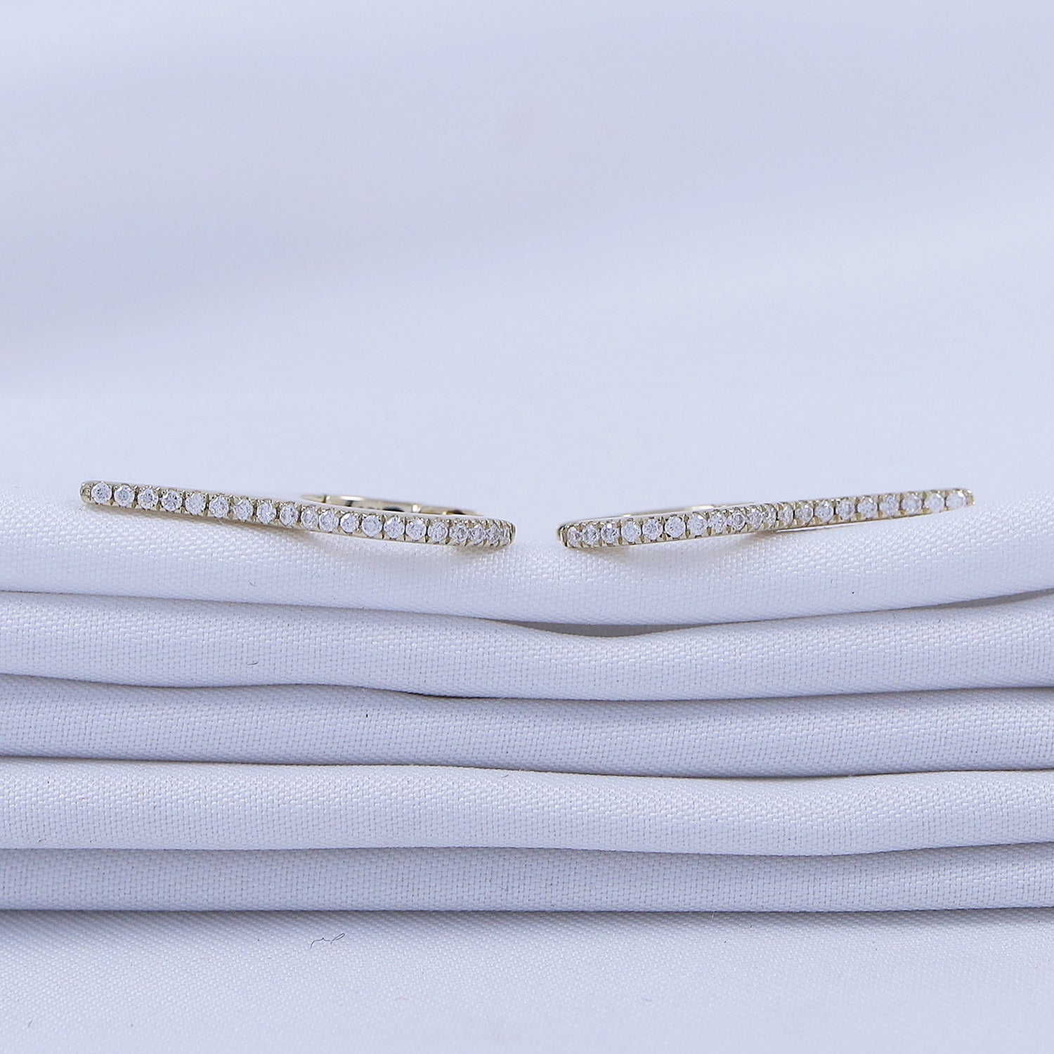 Dagger Drop Hoop Moissanite Earrings (Height 19.50 MM & Width 10.90 MM)