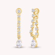 Dangle Drop Hoop Earrings In Lab Created Moissanite