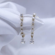 Dangle Drop Hoop Earrings In Lab Created Moissanite