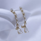 Dangle Drop Hoop Earrings In Lab Created Moissanite