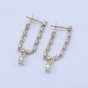 Dangle Drop Hoop Earrings In Lab Created Moissanite