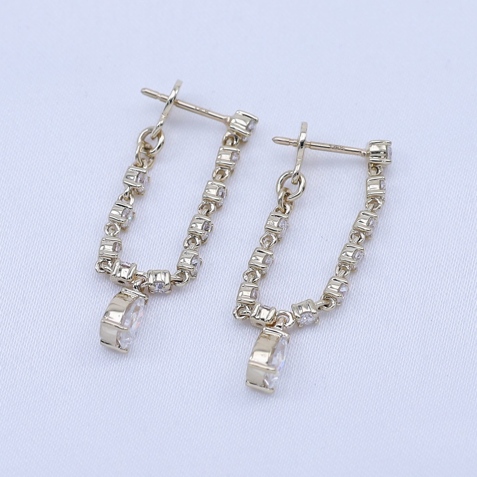 Dangle Drop Hoop Earrings In Lab Created Moissanite