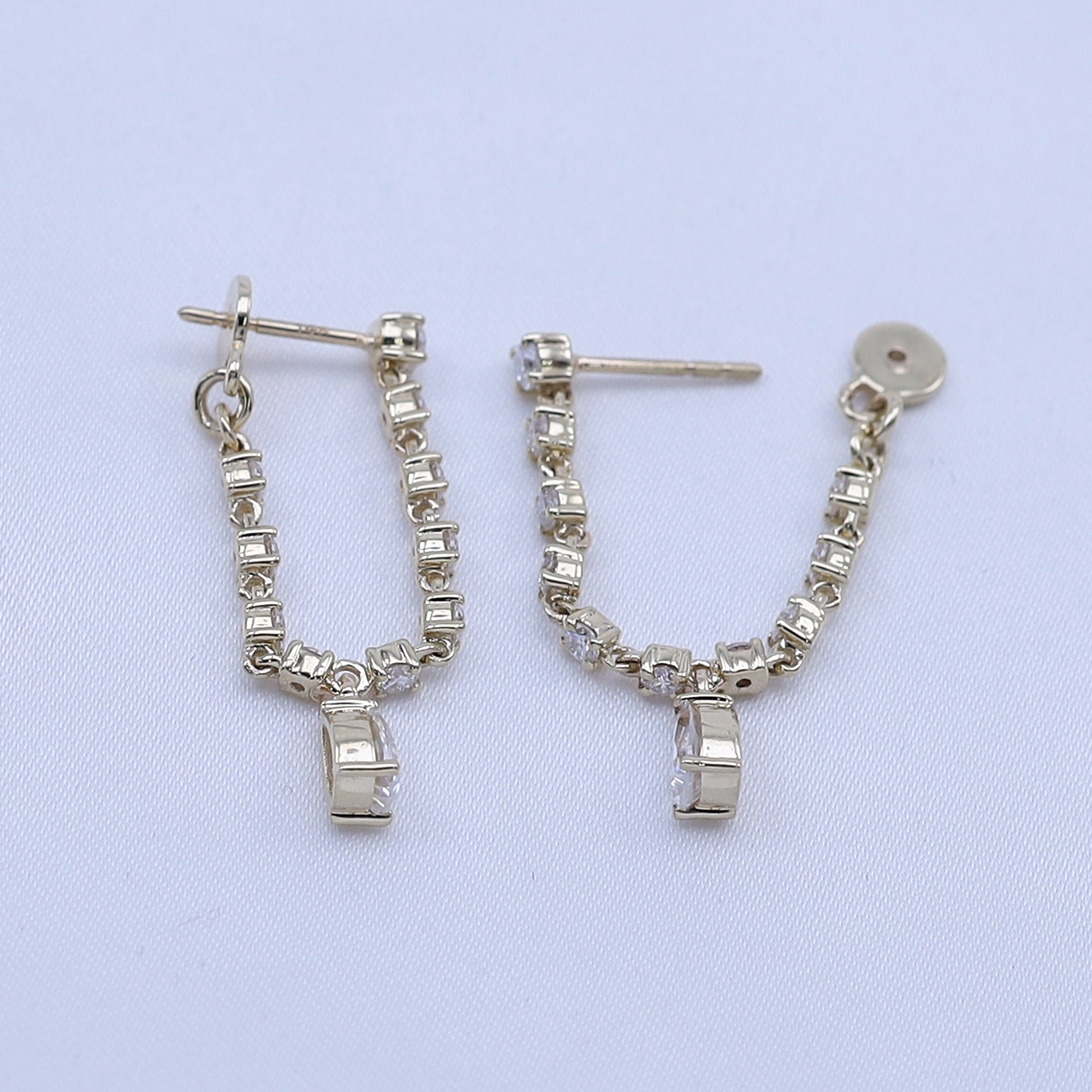 Dangle Drop Hoop Earrings In Lab Created Moissanite