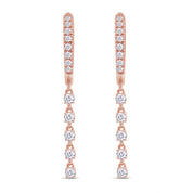 Huggie Hoop Drop Earrings Lab Created Moissanite