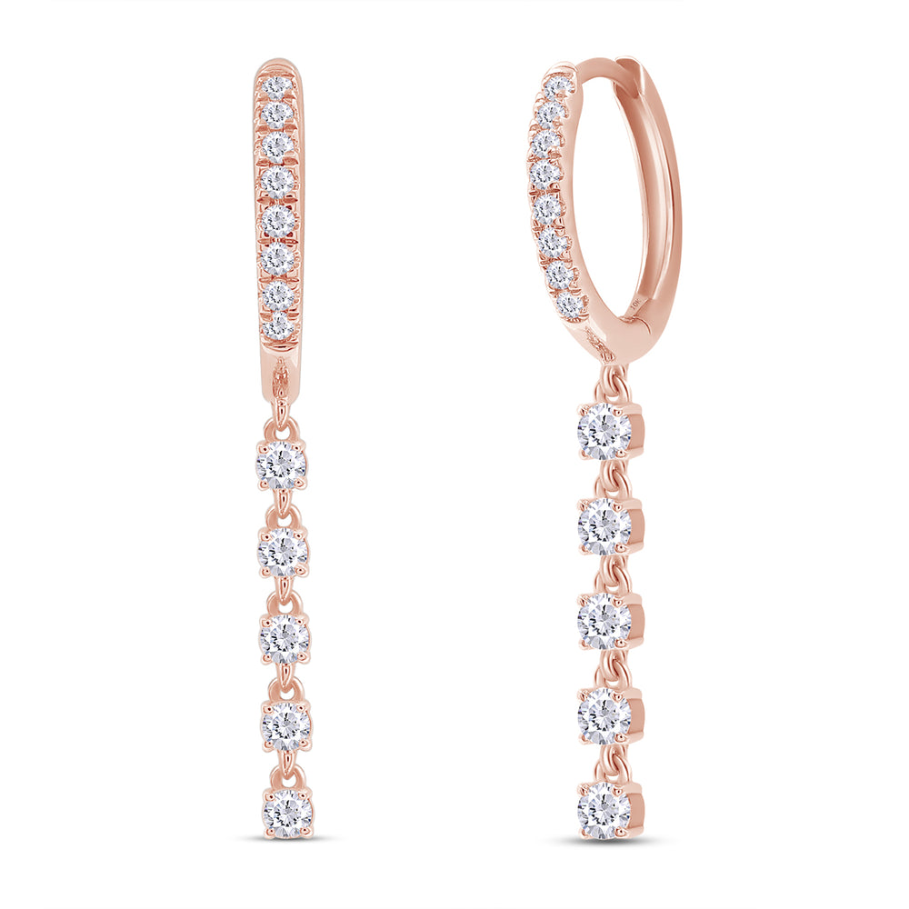 
                      
                        Huggie Hoop Earrings For Women, Round Shape Lab Created Moissanite Diamond Drop Earrings In 10K Solid Gold Jewelry
                      
                    