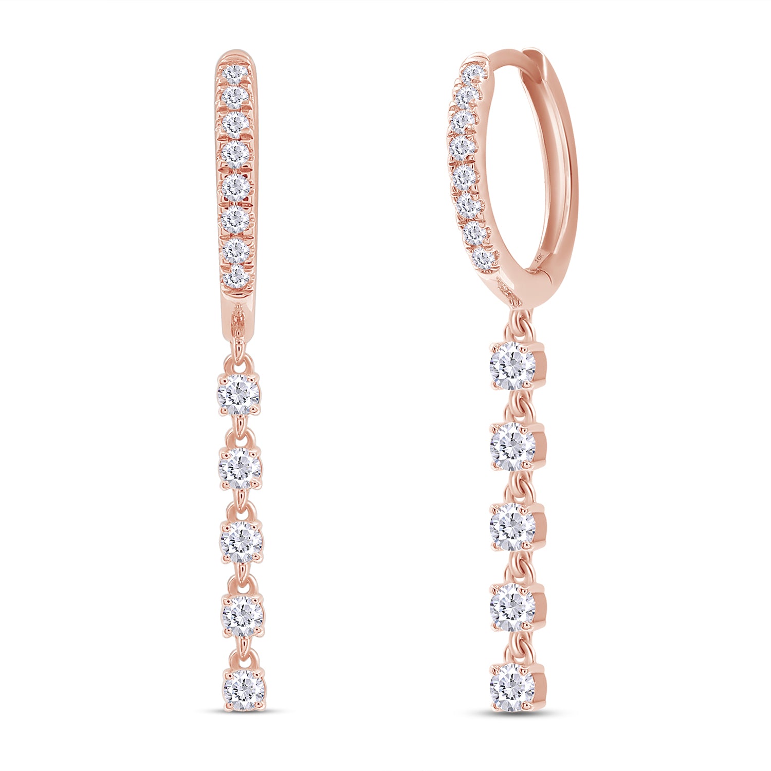 Huggie Hoop Drop Earrings Lab Created Moissanite