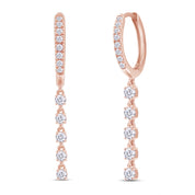 Huggie Hoop Drop Earrings Lab Created Moissanite