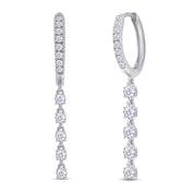 Huggie Hoop Drop Earrings Lab Created Moissanite