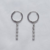 Huggie Hoop Drop Earrings Lab Created Moissanite