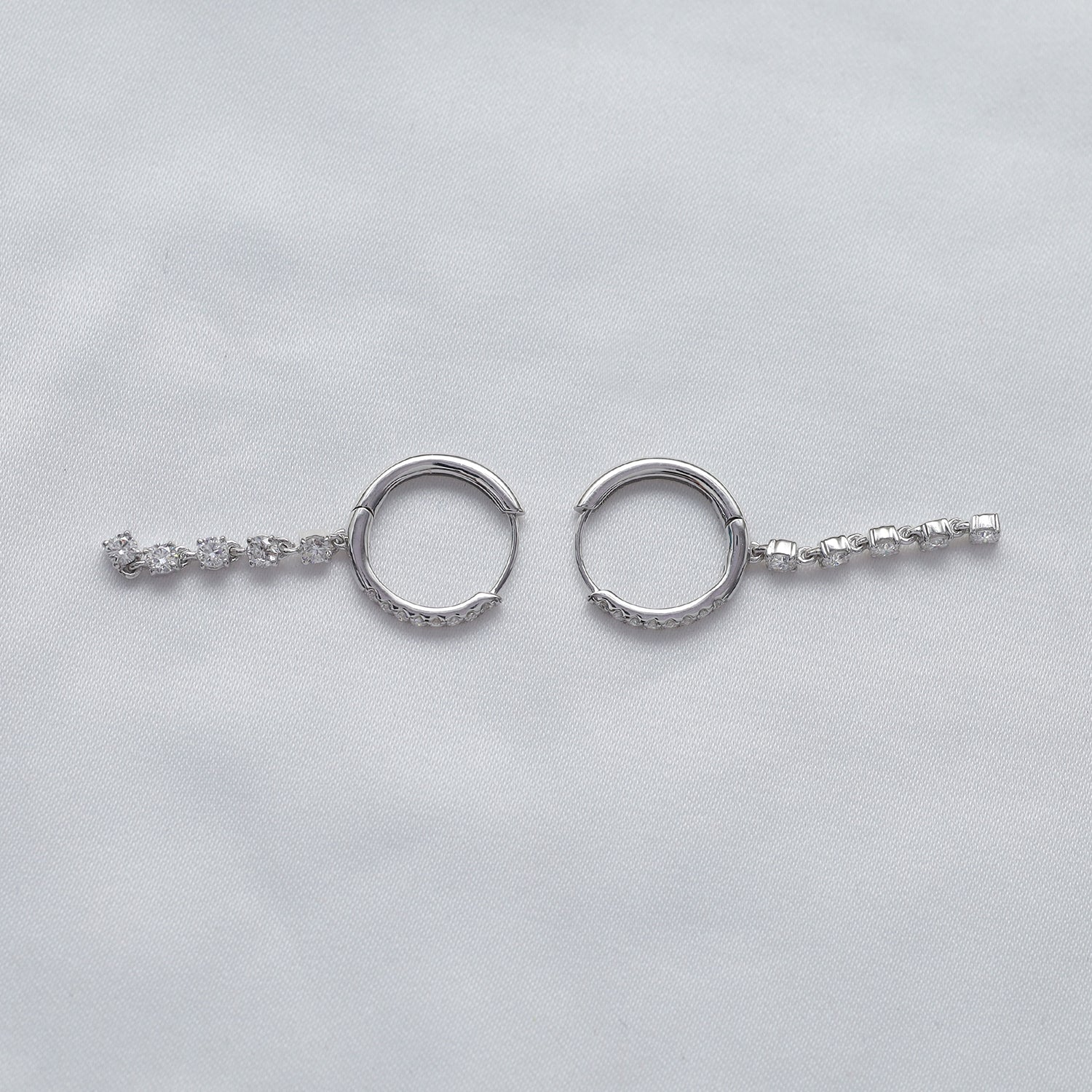 Huggie Hoop Drop Earrings Lab Created Moissanite