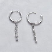 Huggie Hoop Drop Earrings Lab Created Moissanite