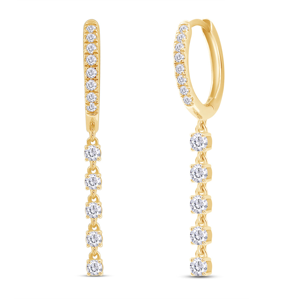 
                      
                        Huggie Hoop Earrings For Women, Round Shape Lab Created Moissanite Diamond Drop Earrings In 10K Solid Gold Jewelry
                      
                    