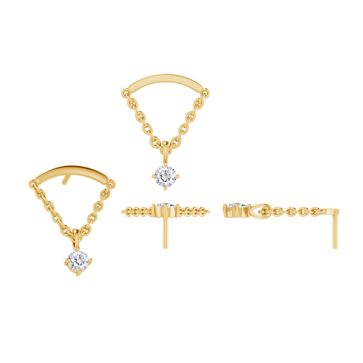 Lab Created Moissanite Solitaire Dangle Drop Earrings