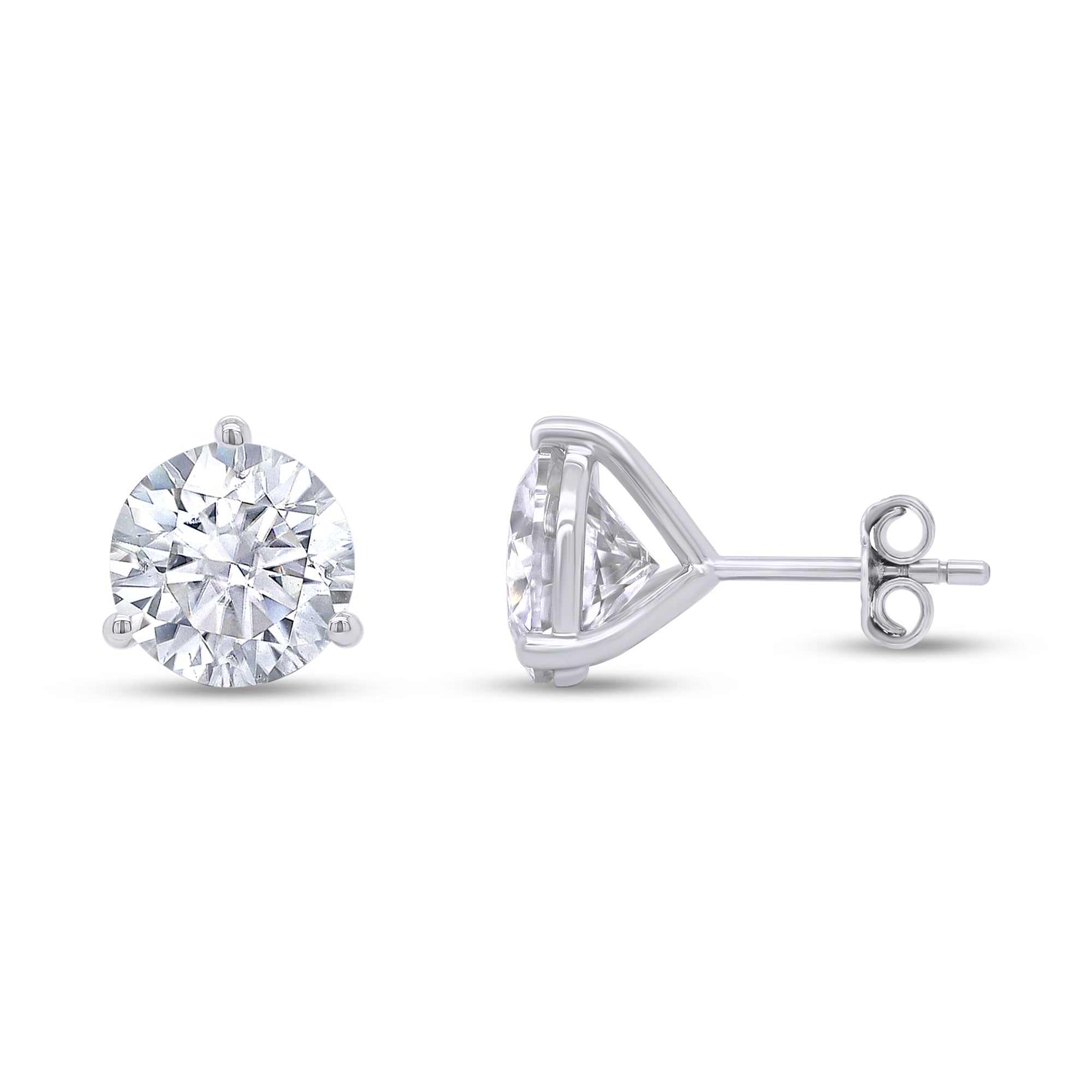 4 Cttw Martini Stud Earrings 8.5MM Lab Created Moissanite