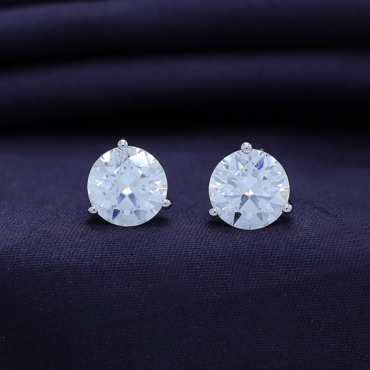 4 Cttw Martini Stud Earrings 8.5MM Lab Created Moissanite