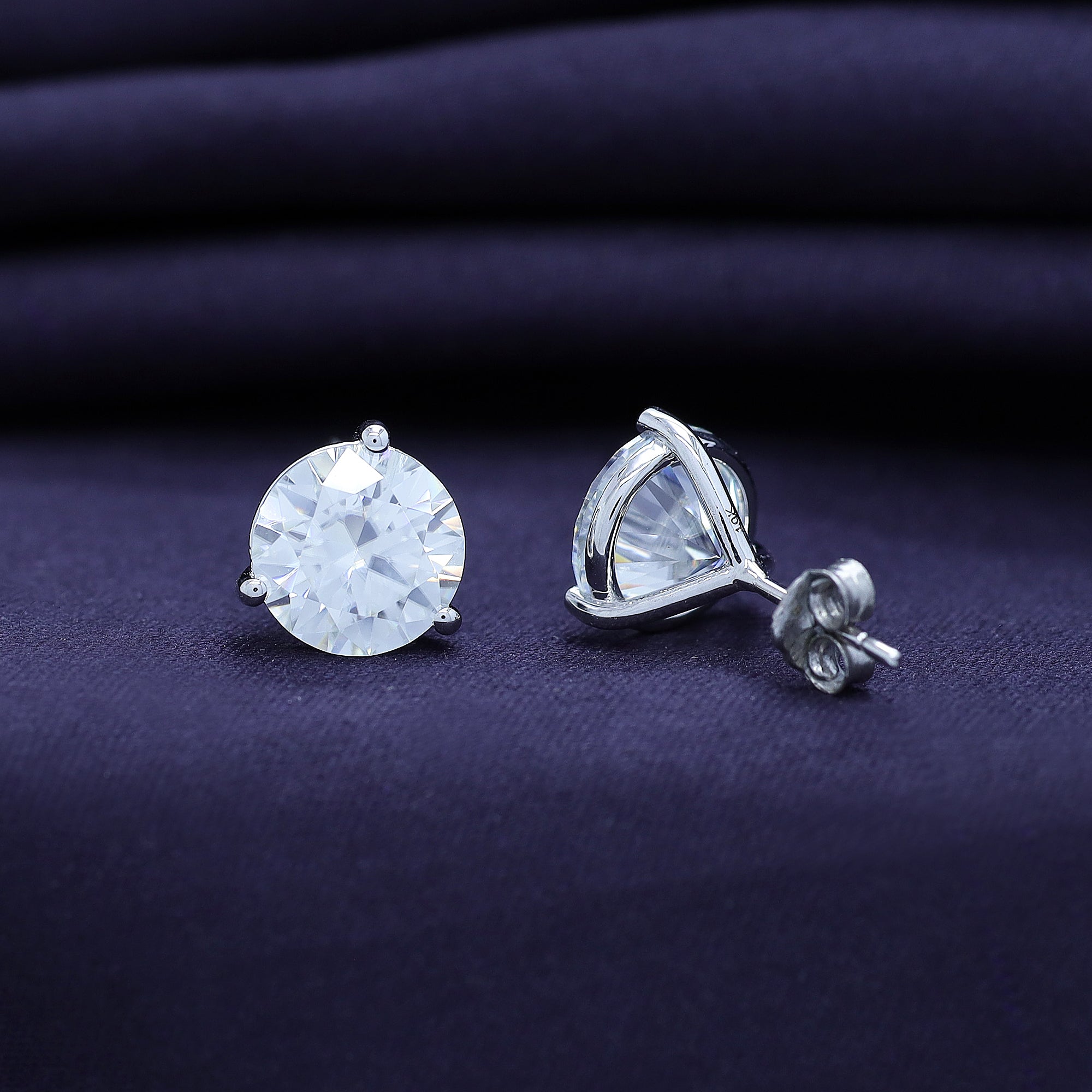 4 Cttw Martini Stud Earrings 8.5MM Lab Created Moissanite