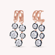 Two Tone Dangle Drop Chain Earring Lab Created Moissanite