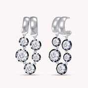 Two Tone Dangle Drop Chain Earring Lab Created Moissanite